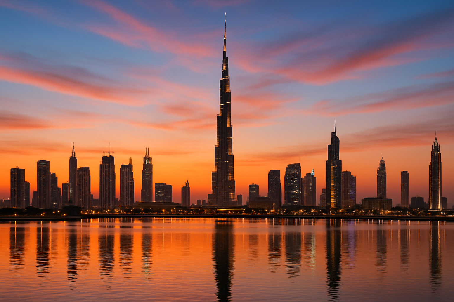 Skyline of Dubai featuring the Burj Khalifa
